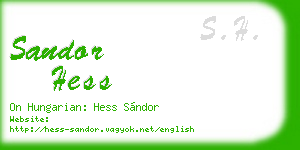 sandor hess business card